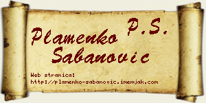 Plamenko Šabanović vizit kartica
